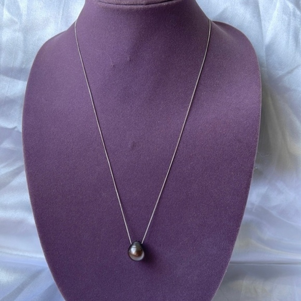 14k real solid gold real pearl necklace